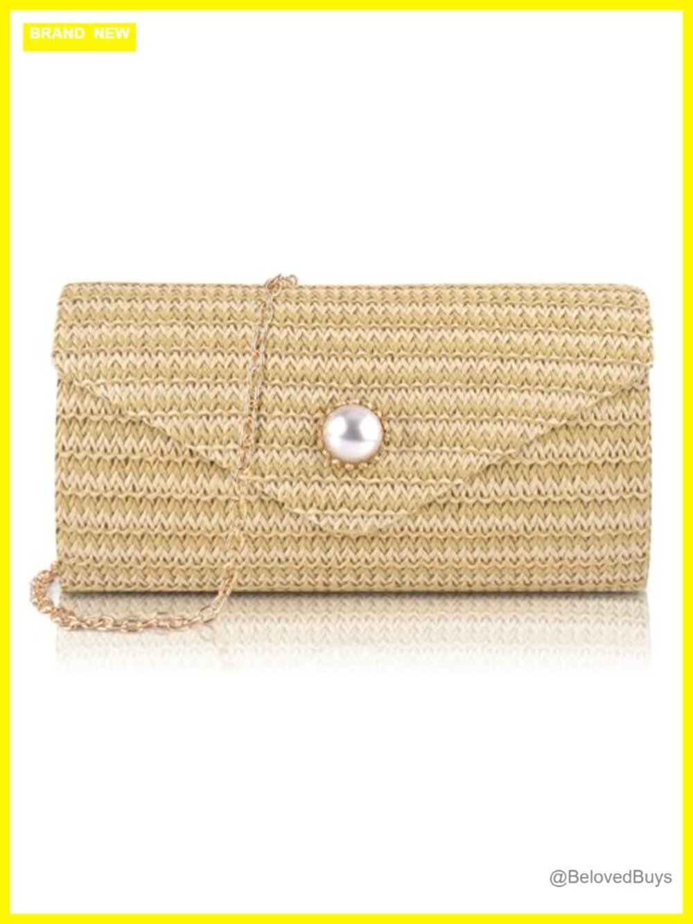 Straw Woven Clutch Purse Boho Crossbody Shoulder Bag
